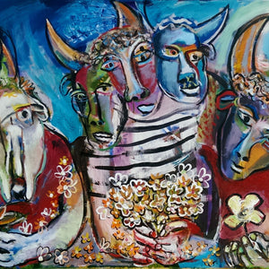 Auguste Blackman 'Picasso's Monsters' - Acrylic on canvas