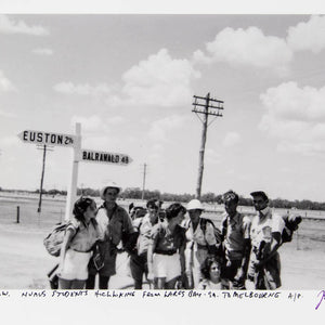 Joyce Evans 'Euston N.S.W. NJAUS students hitchhiking from Largs Bay, SA, to Melbourne'
