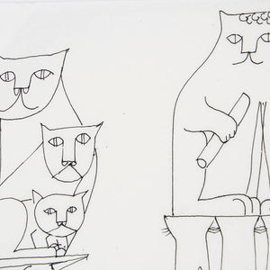 Erwin Fabian 'Untitled (A sheet of cat drawings)'