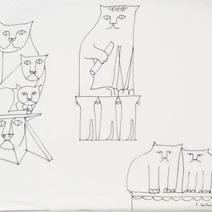 Erwin Fabian 'Untitled (A sheet of cat drawings)'