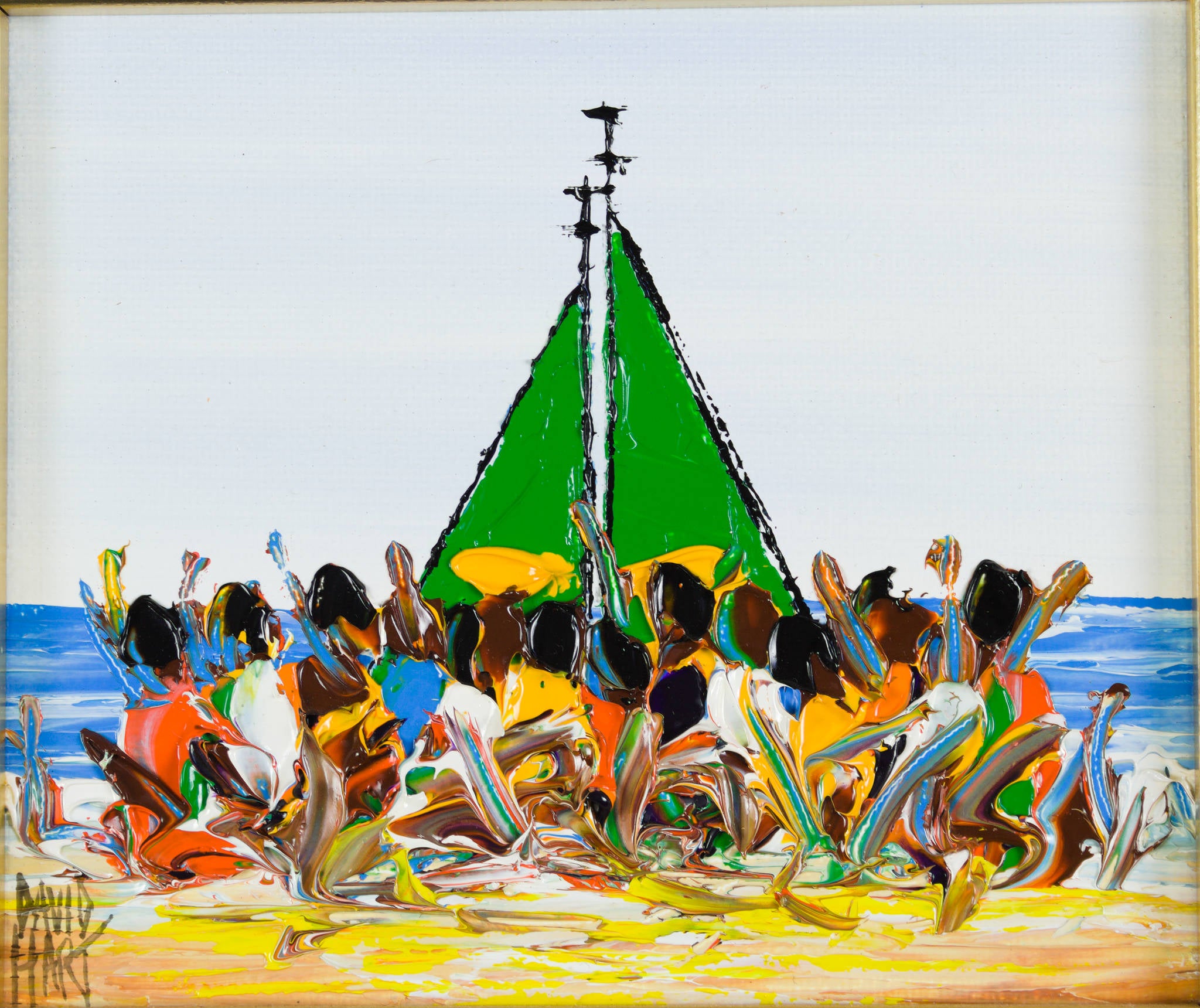 David Hart 'Untitled (Green Sailboat)'