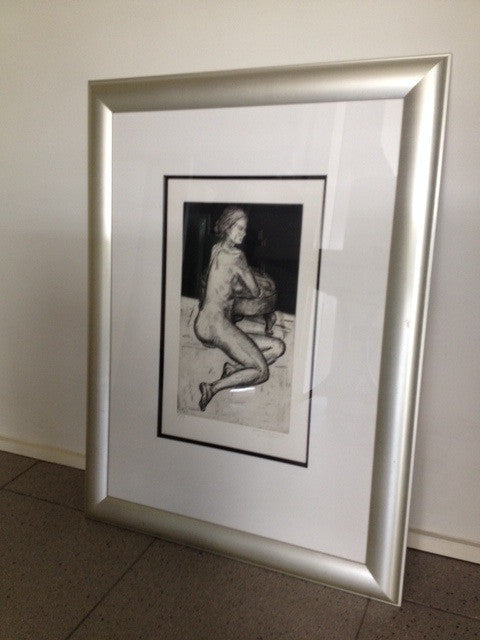 Jeffrey Makin 'Untitled (Nude leaning on stool)'