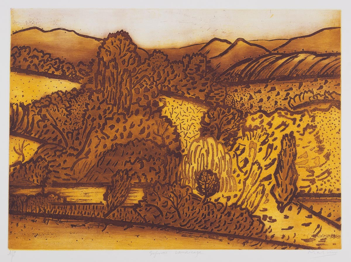Jeffrey Makin 'Sylvan Landscape' - Etching on paper
