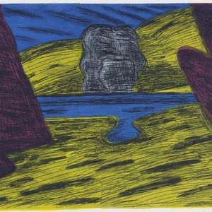 Jeffrey Makin 'Untitled (Abstract Landscape)' - Etching on paper