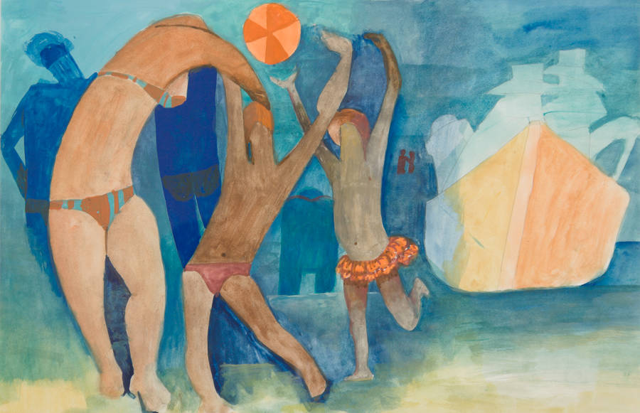 Dorothy Braund 'Bathers Playing (Beach party)'