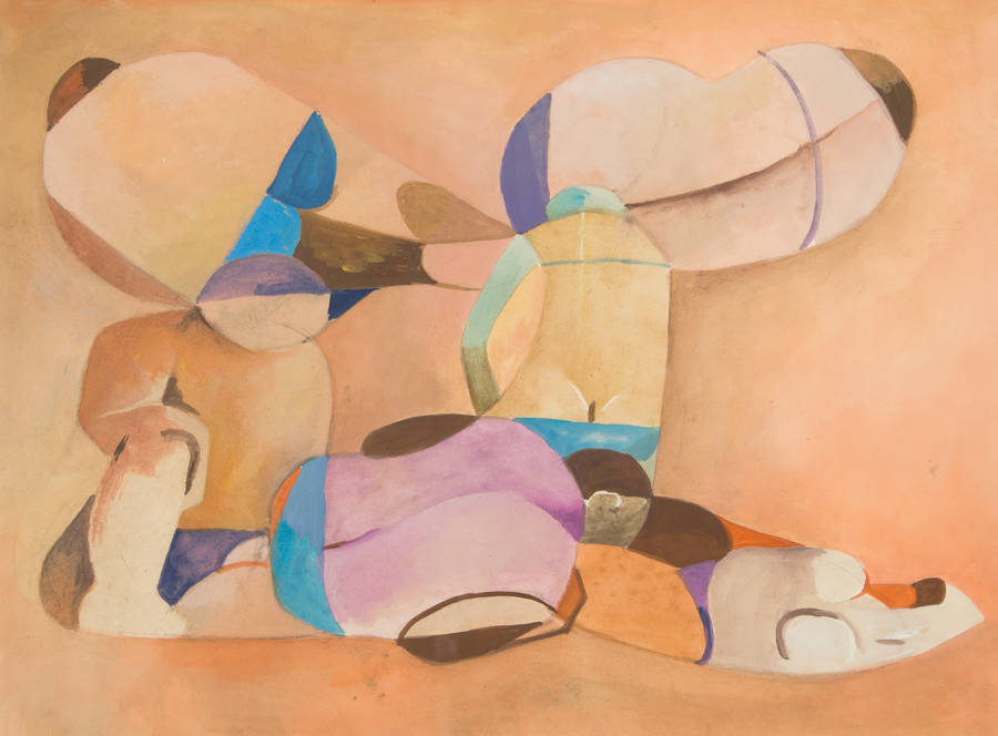 Dorothy Braund 'Sun bathers (Cubist figures)'