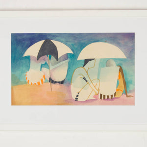 Dorothy Braund 'Umbrellas on the Beach'