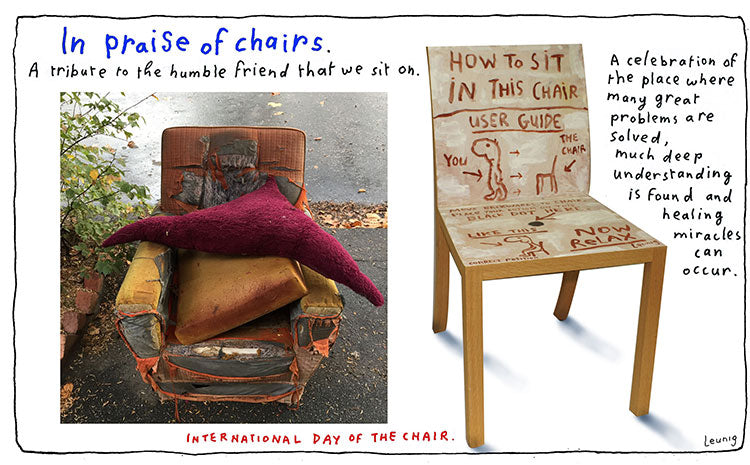 Michael Leunig 'Untitled (How To Sit In This Chair)'