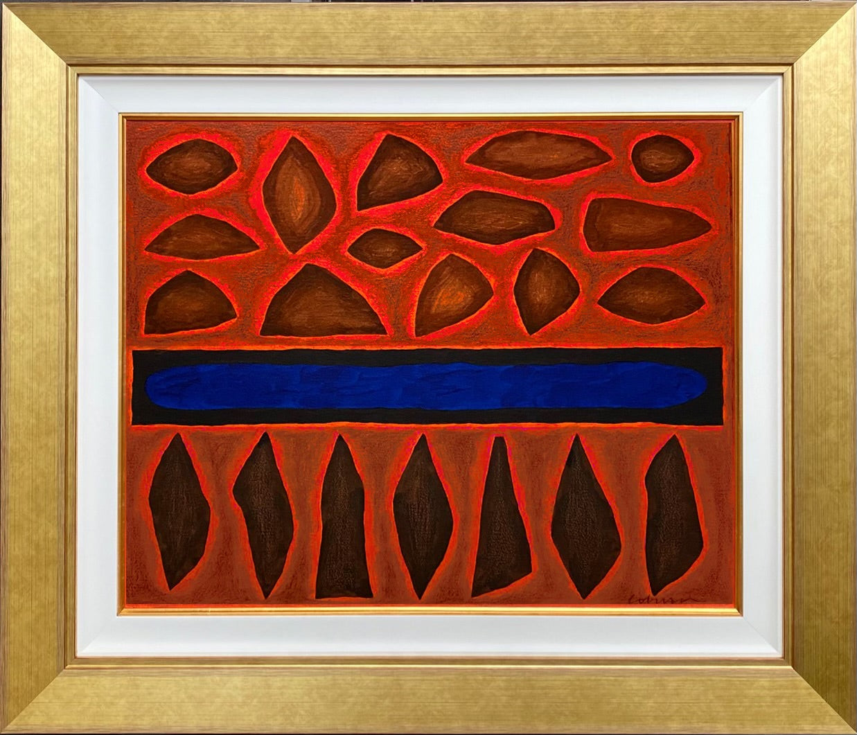 John Coburn 'Red Landscape with Blue Centre'