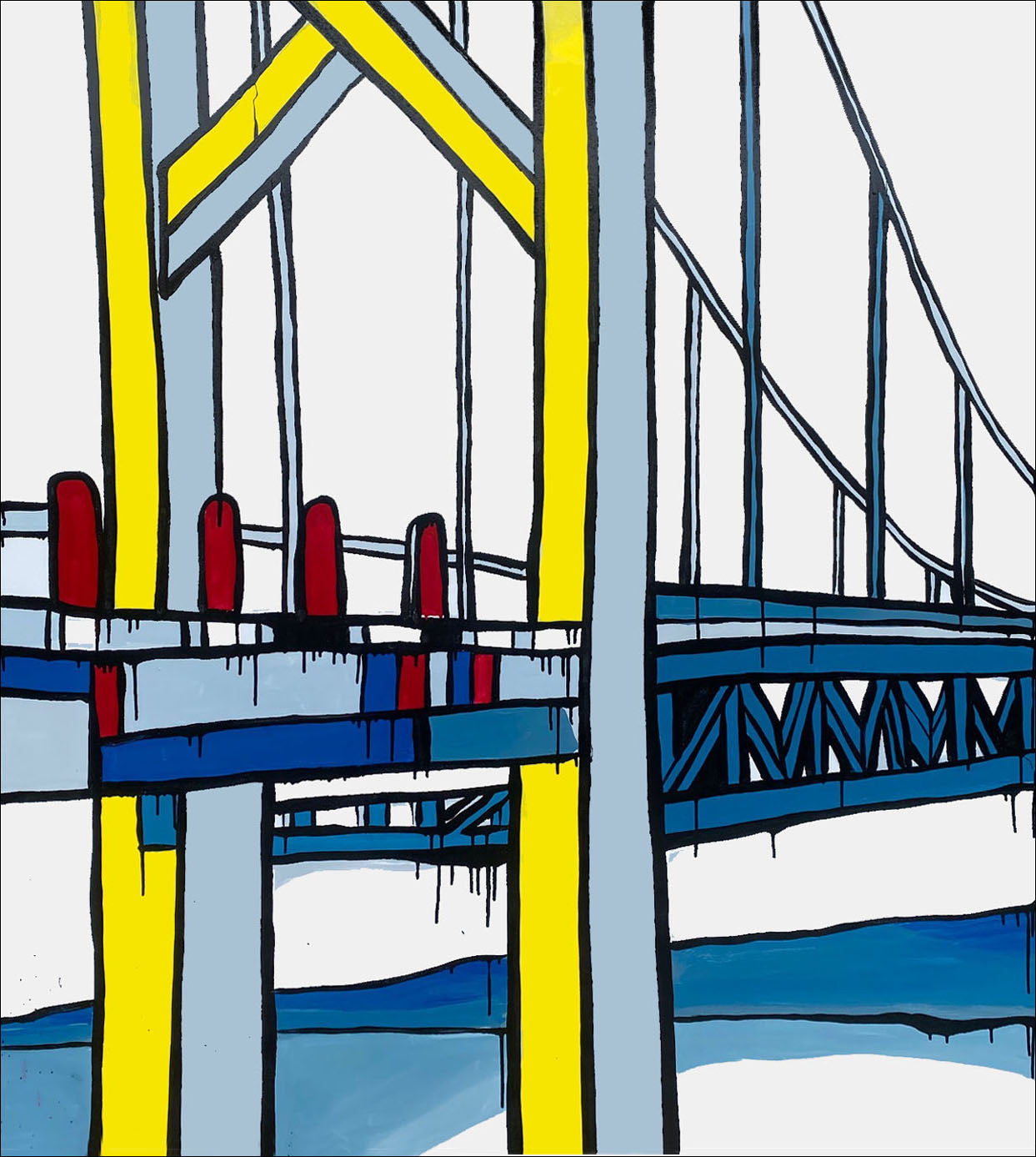 Jasper Knight 'Yellow and Grey Suspension Bridge'