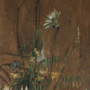 Vida Lahey 'White Daisies in Brown Bowl'