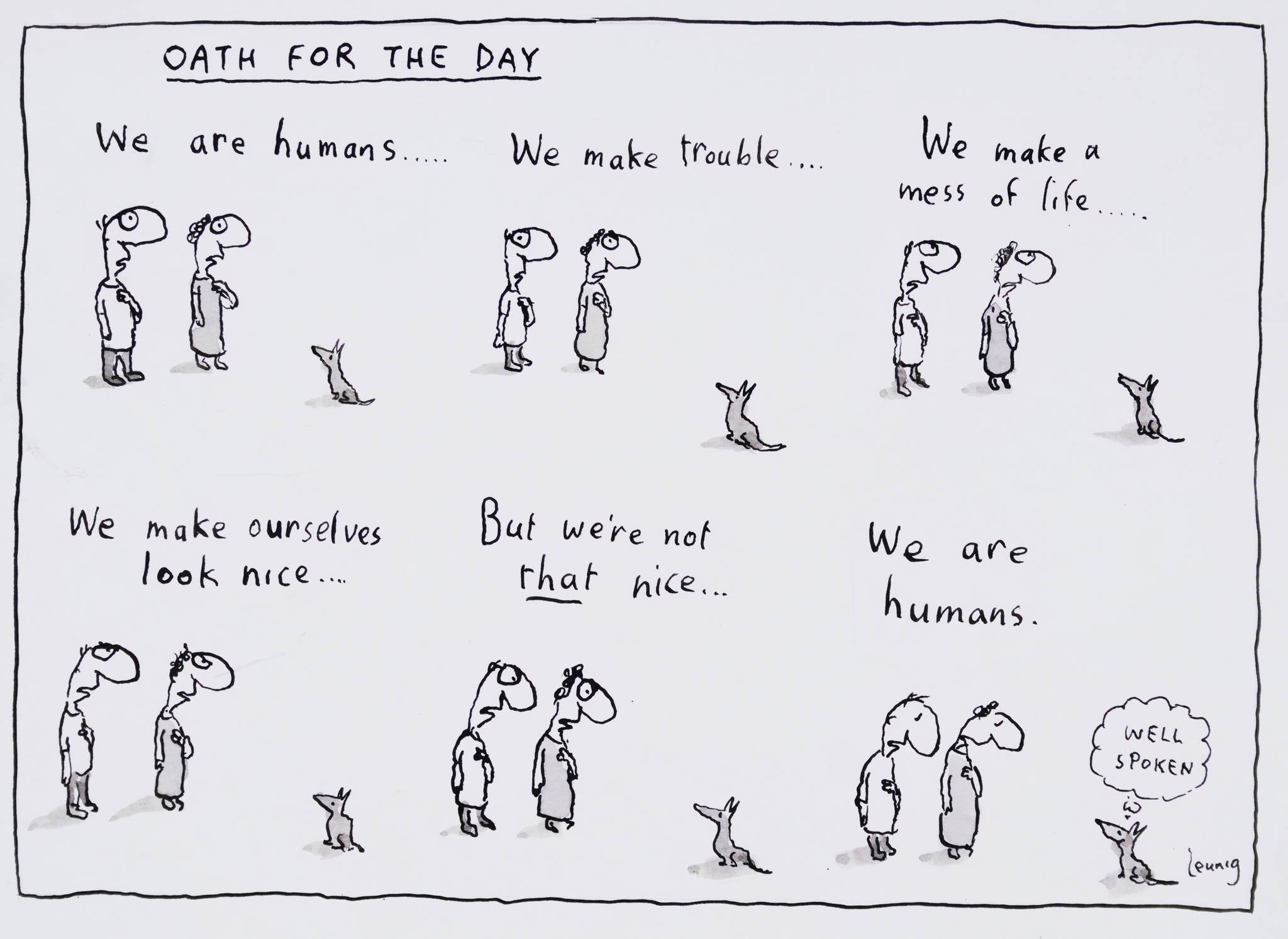 Michael Leunig 'OATH FOR THE DAY'