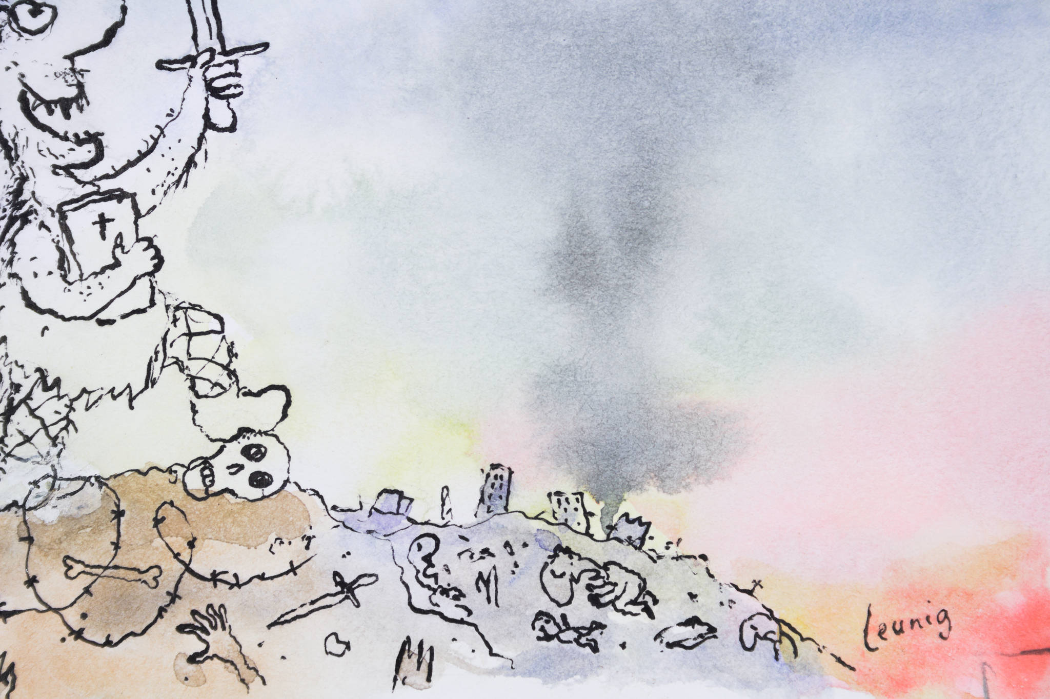 Michael Leunig 'Onward to Mars and the Moon!'