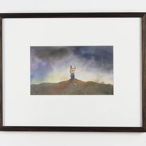 Michael Leunig 'Untitled (Piglet on dirt mound)'