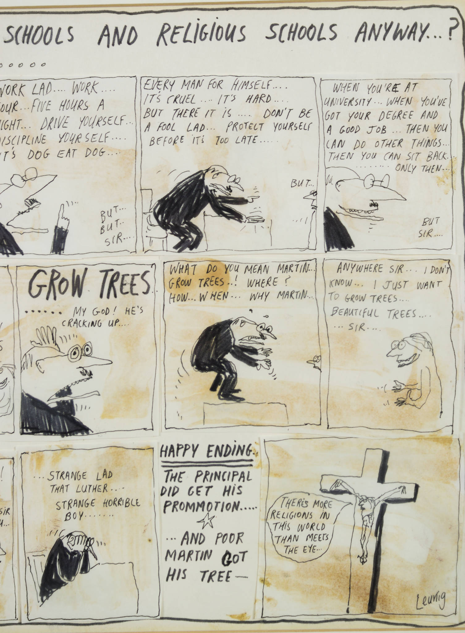 Michael Leunig 'Untitled (State Schools and Religious Schools)'