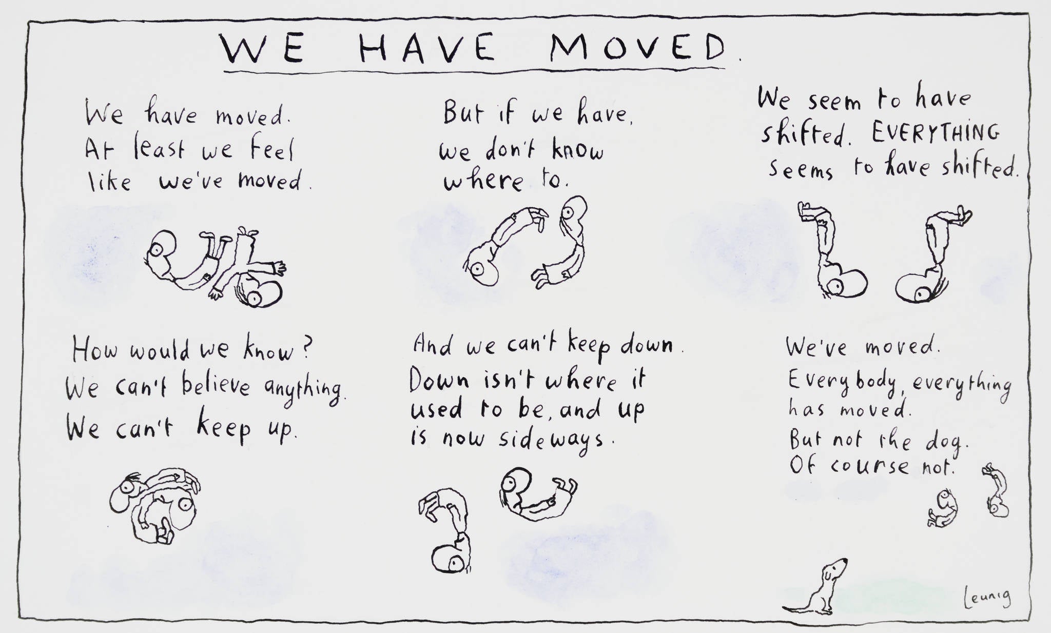 Michael Leunig 'WE HAVE MOVED.'