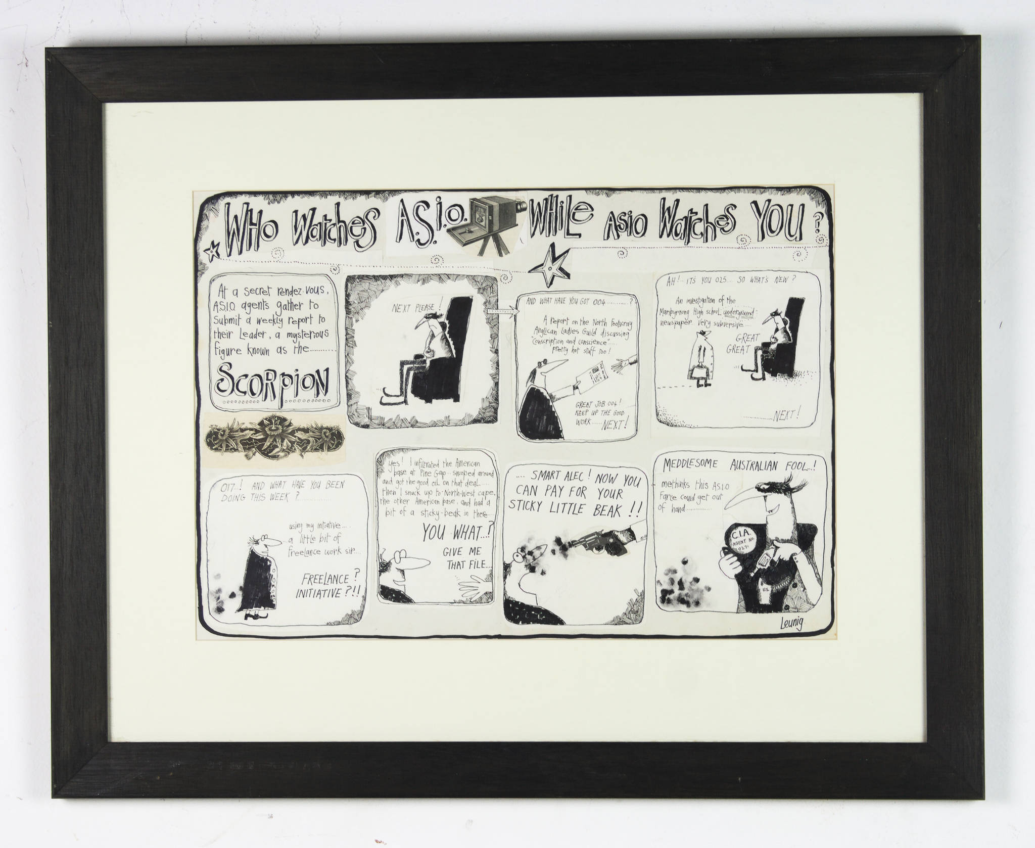 Michael Leunig 'Who watches A.S.I.O while A.S.I.O watches you?'