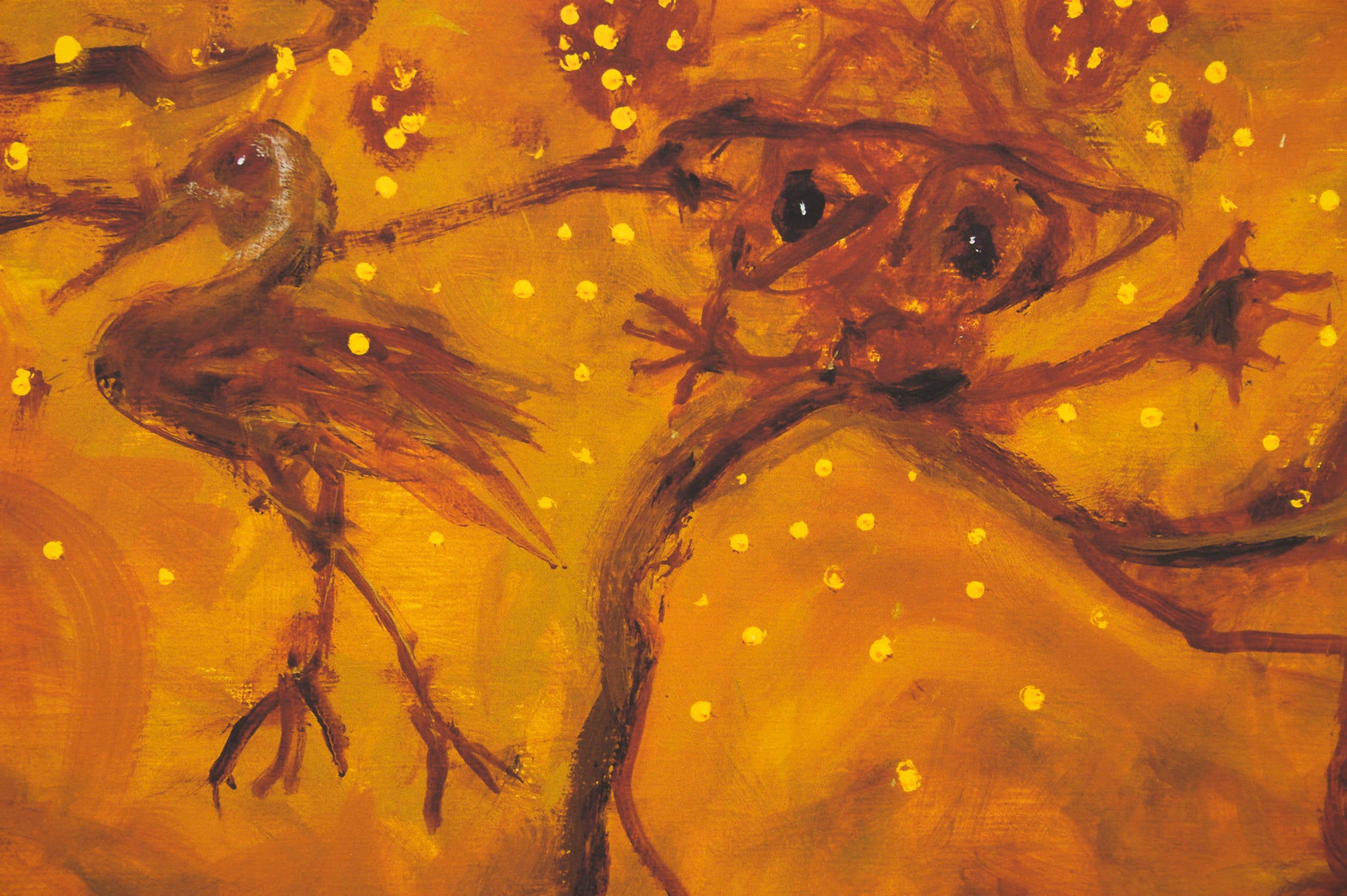 John Olsen 'Wattle and the Chasing Bird Landscape'