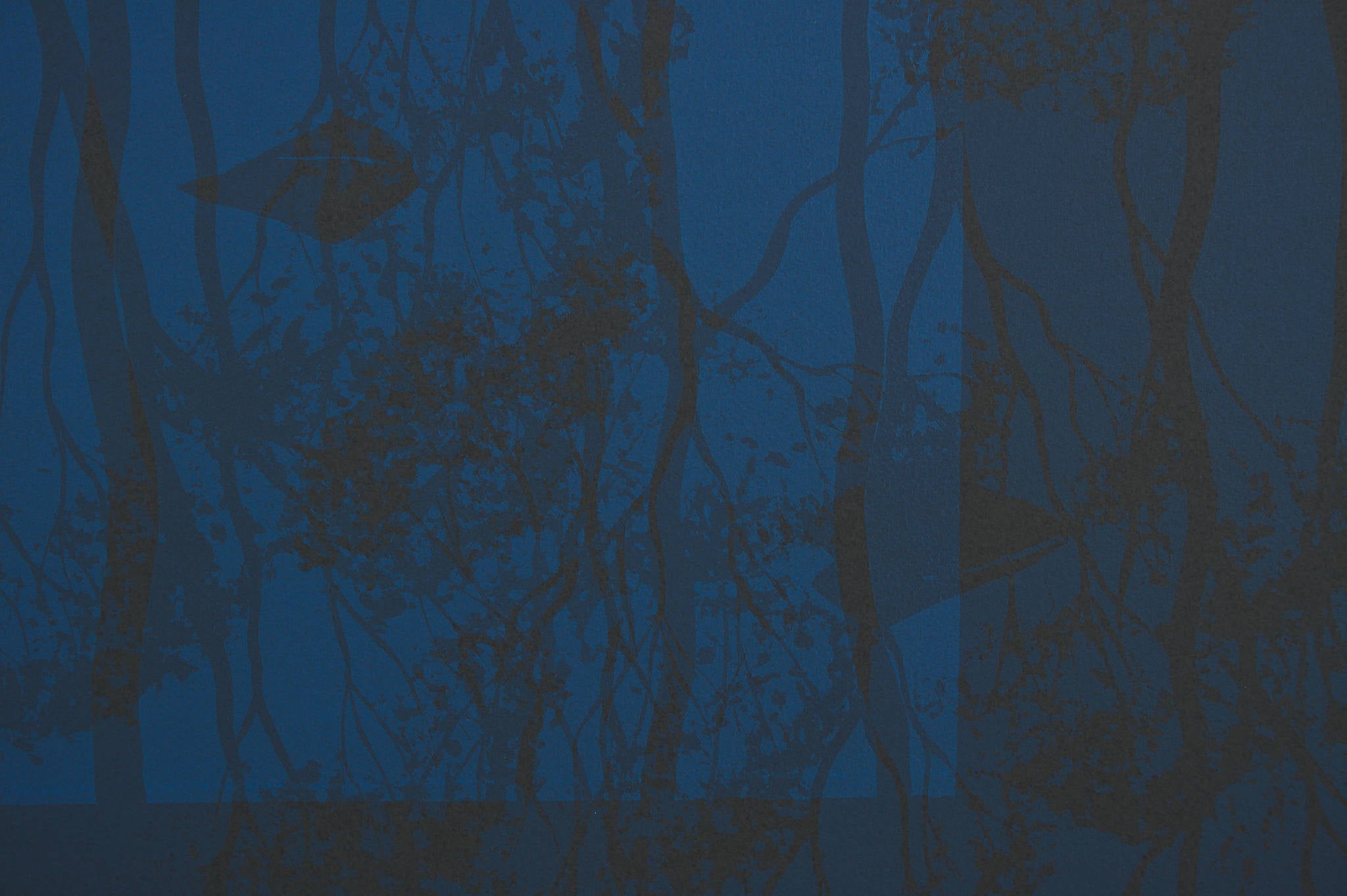 Lin Onus 'Blue Reflection with Frogs Heads (Charcoal)'