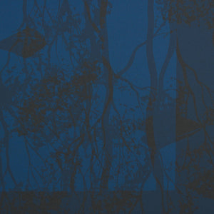 Lin Onus 'Blue Reflection with Frogs Heads (Charcoal)'