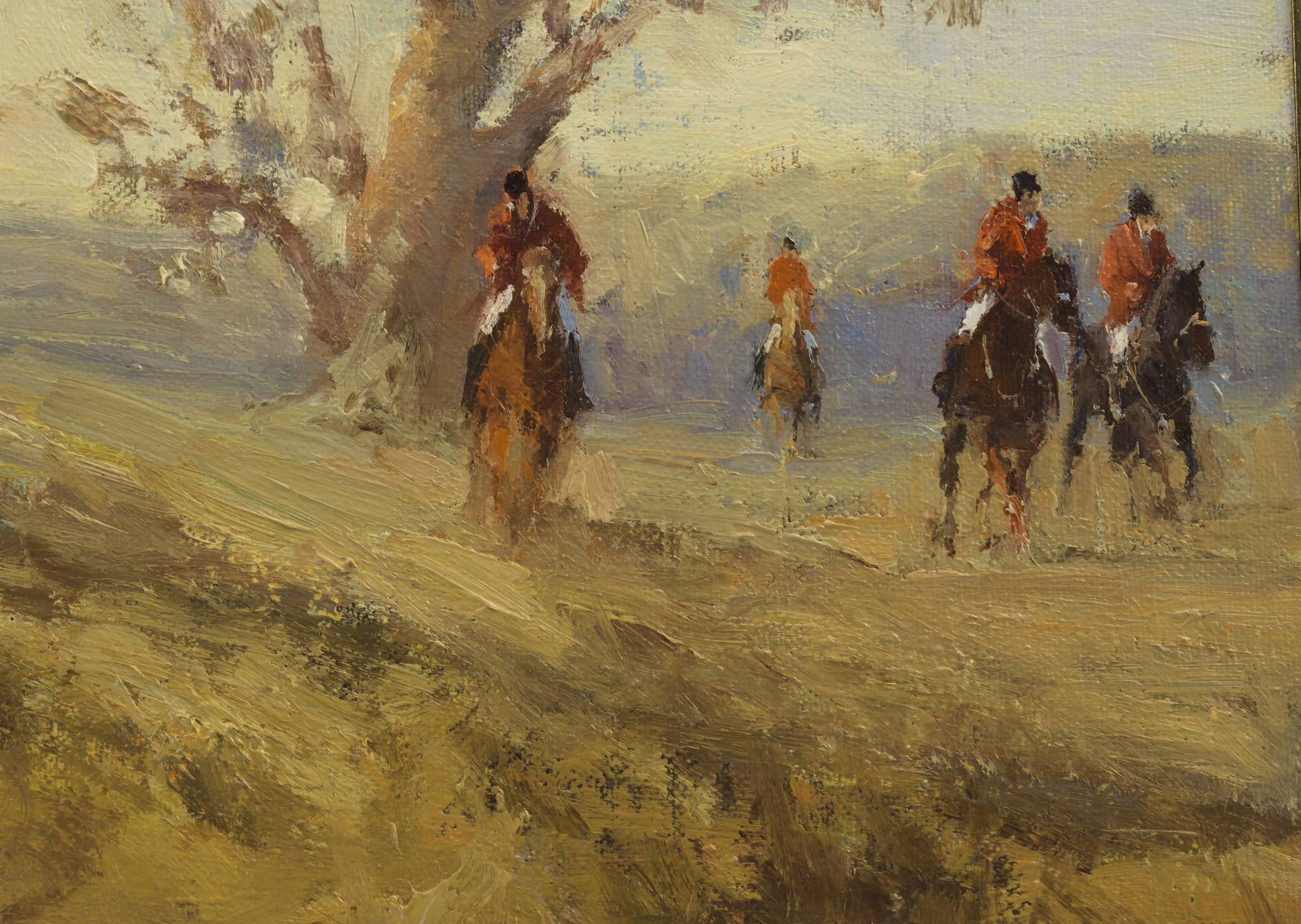 John Tiplady 'The Hunt Club Outing (triptych)'