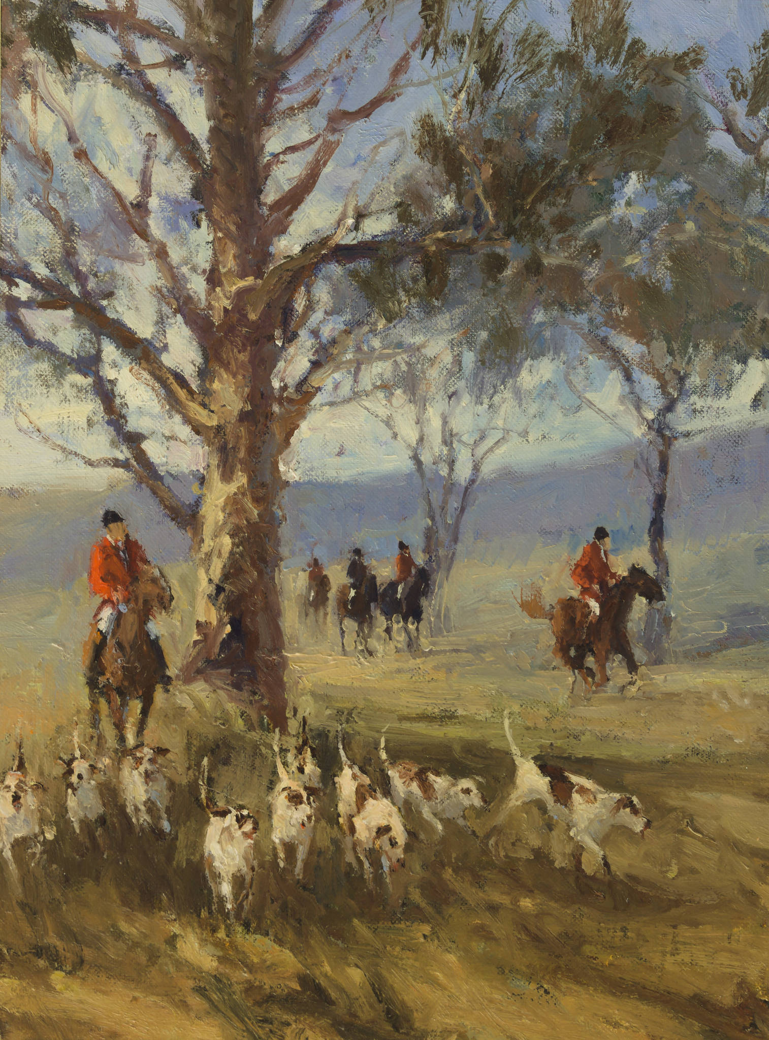 John Tiplady 'The Hunt Club Outing (triptych)'