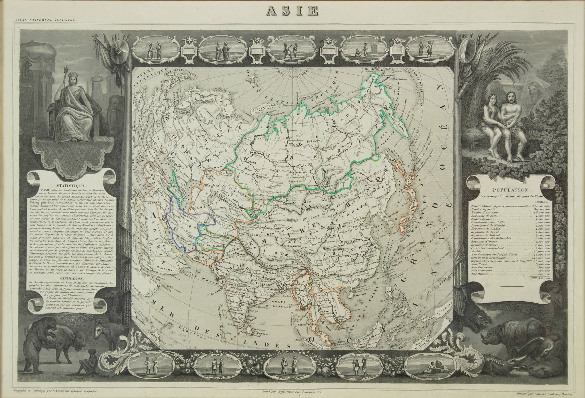 Victor Levasseur 'Asie (Antique Map)'