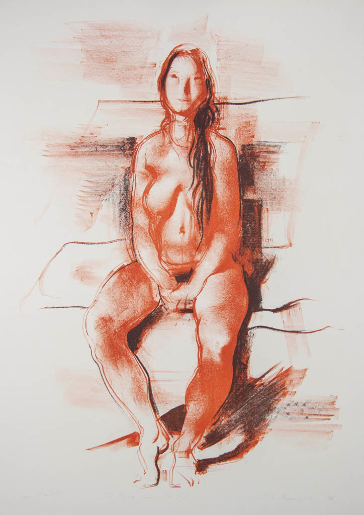 Pietro Annigoni 'Seated Studio Nude'