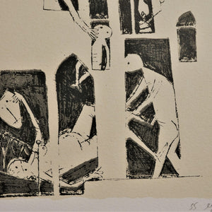 Yosl Bergner 'Figures in the Window 1956'