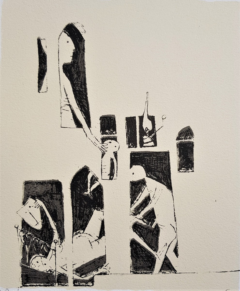 Yosl Bergner 'Figures in the Window 1956'