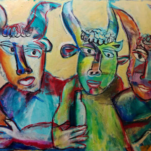 Auguste Blackman '3 Amigos ' - Acrylic on canvas