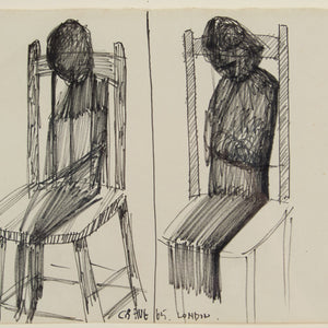 Charles Blackman 'Untitled (Seated Figures)' - Black Ink on Paper