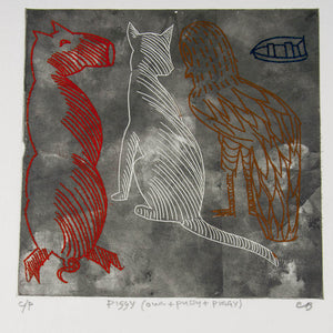 Charles Blackman 'Piggy (OWL + PUSSY + PIGGY)'