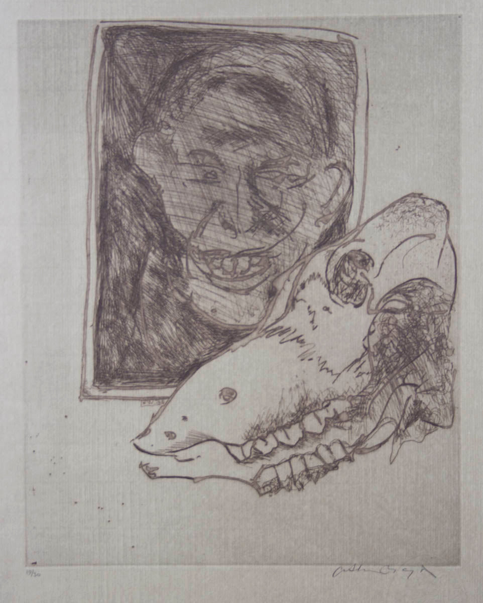 Arthur Boyd 'Untitled (Portrait and Skull) '