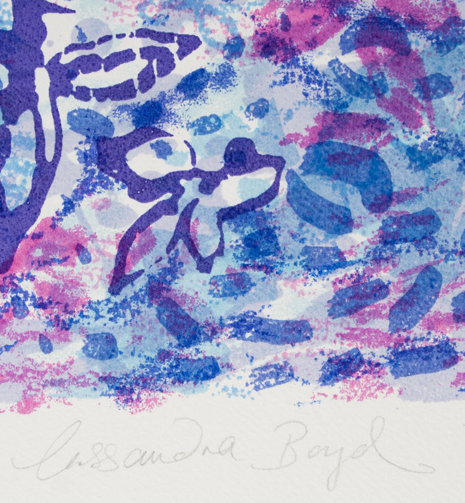 Cassandra Boyd 'Two Blue Faces' - screenprint on paper