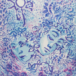 Cassandra Boyd 'Two Blue Faces' - screenprint on paper
