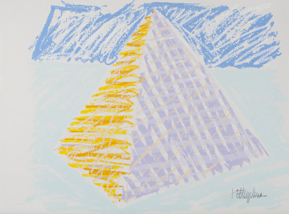 Bert Flugelman 'Pastel Pyramid (Blue Pyramid)' - screenprint on paper