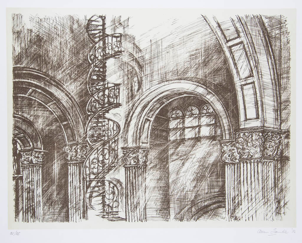 Allan Gamble 'Suite of six lithographs of Queen Victoria Building'