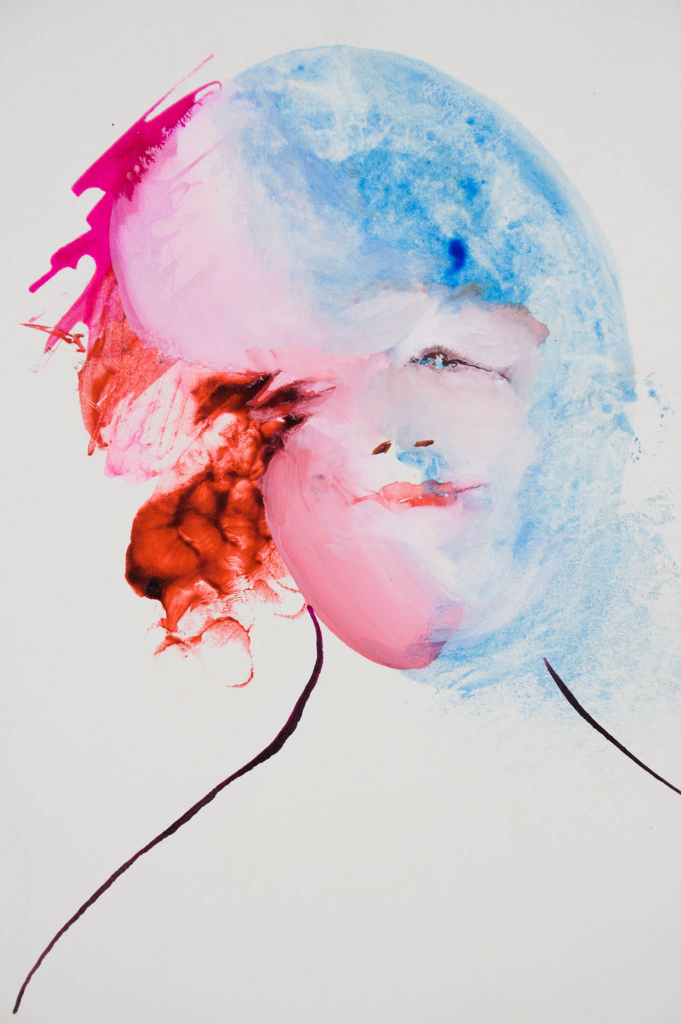 Anne Marie Hall 'Visage Red, Pink and Blue'