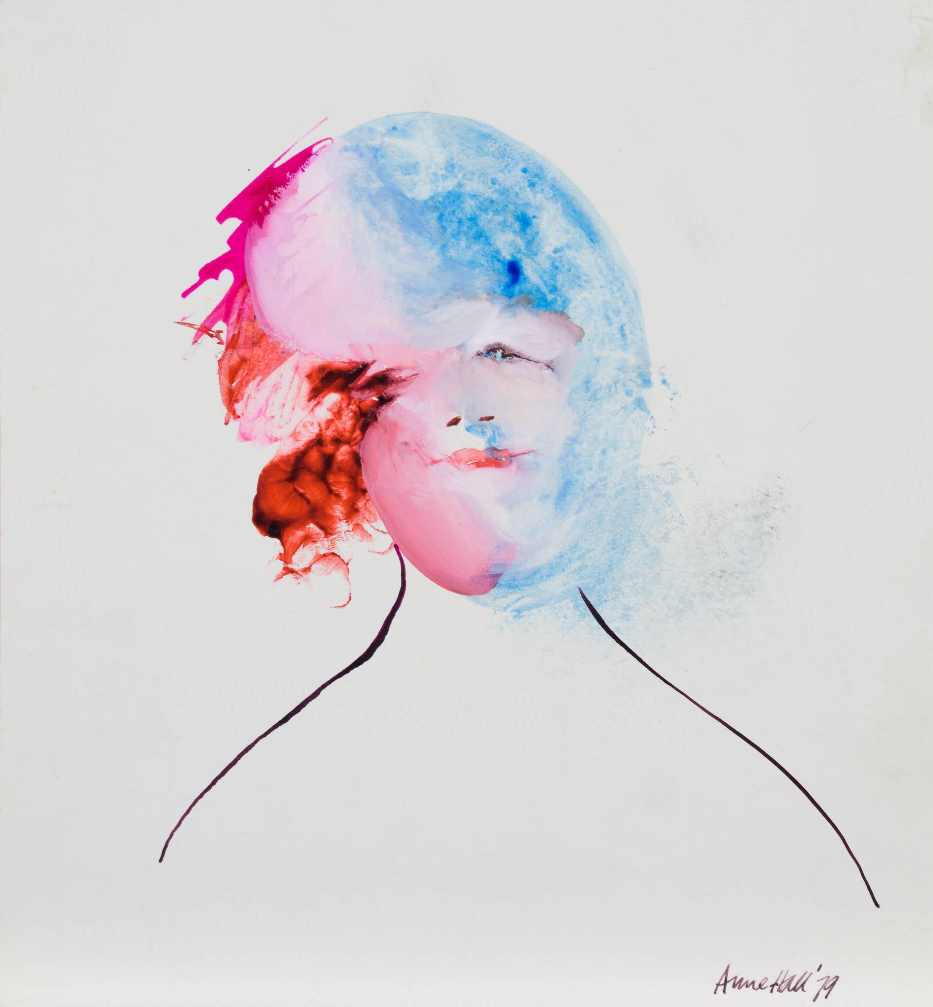 Anne Marie Hall 'Visage Red, Pink and Blue'