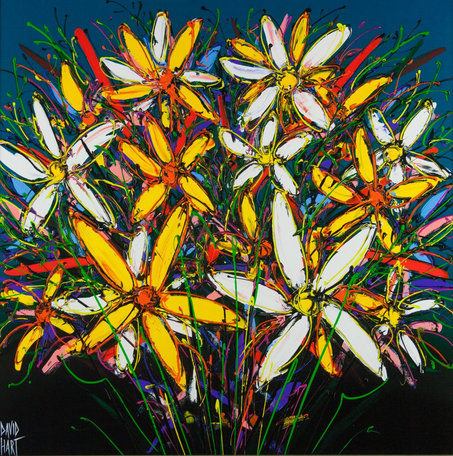 David Hart 'Wild Flowers' - Fine Art reproduction on canvas