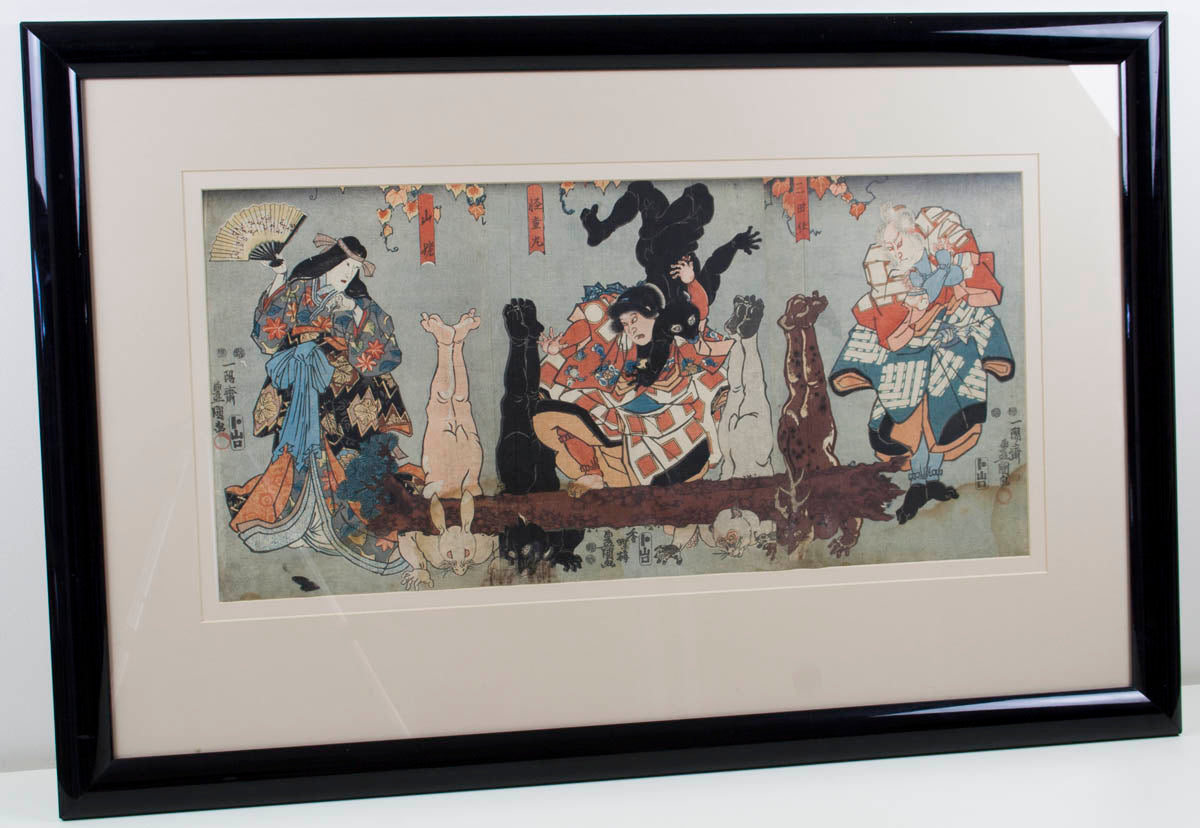 Utagawa Kunisada 'Untitled (The Trapping of Mythical Monsters)' - Japan Supernatural!