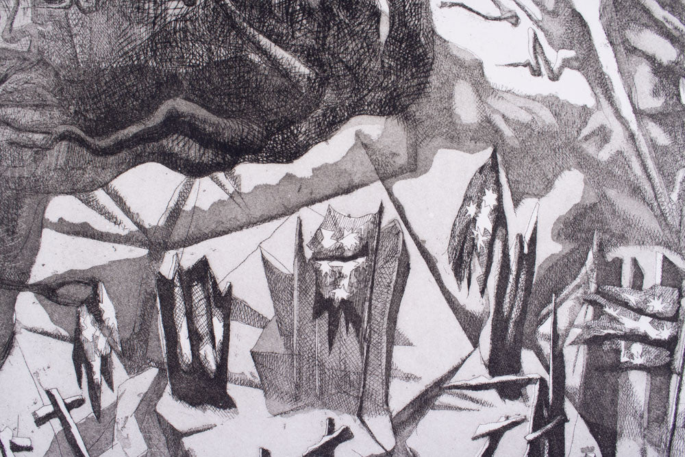 Keith Looby 'Eureka Landscape' - etching on paper