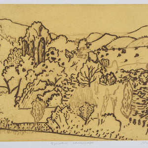 Jeffrey Makin 'Sylvan Landscape' - Etching on paper