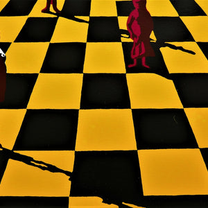 Lin Onus 'Pawns—Yellow'