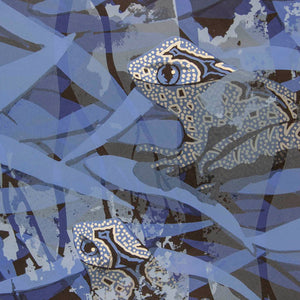 Lin Onus 'Pitoa Garkman (Blue Frogs)'