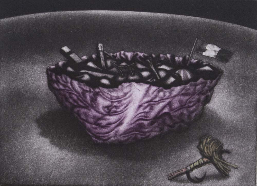 Graeme Peebles 'Cabbage Soup' - mezzotint on paper