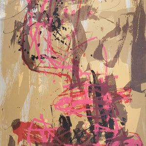 Ann Thomson 'Red, Pink and Brown Abstract'