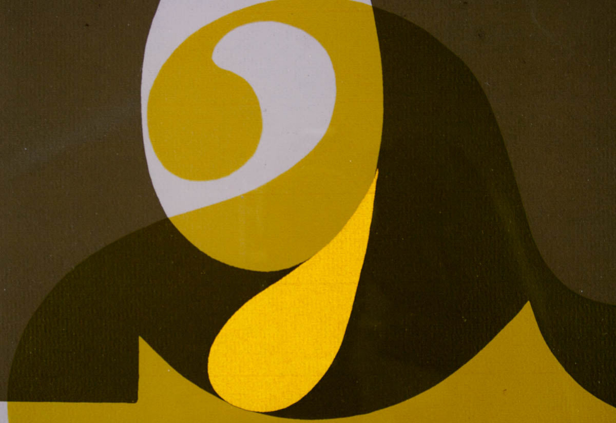 Unknown Artist 'Abstract Yellow Curves'